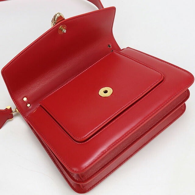 中古 ブルガリ 斜め掛け ショルダーバッグ レディース ブランド BVLGARI セルペンティフォーエバー 2WAYショルダーバッグ レッド バッグ USDBV98317011