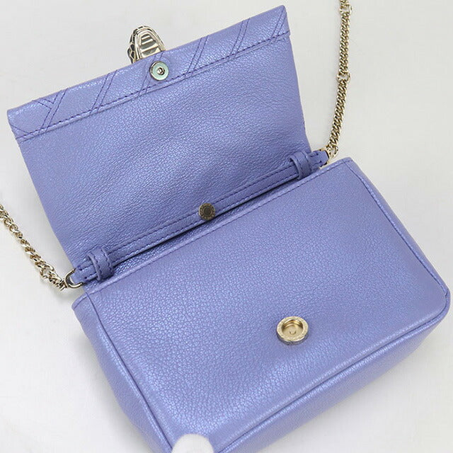 中古 ブルガリ 斜め掛け ショルダーバッグ レディース ブランド BVLGARI セルペンティフォーエバー チェーン レザー パープル バッグ USDBV98320011