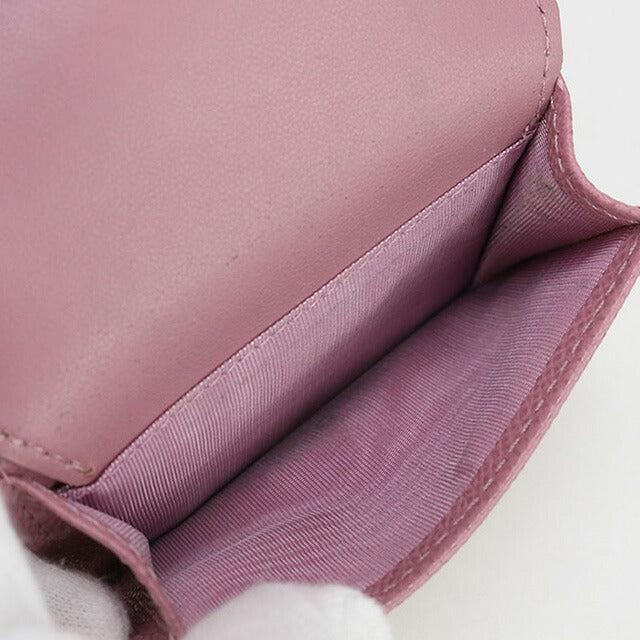 中古 ディオール 三折財布 レディース ブランド Dior ディオール カロ コンパクト ウォレット レザー ピンク 財布 USDCD100688011