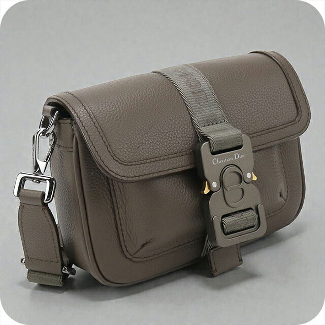 二手 Dior 单肩包 中性品牌 Dior Hit the Road 皮革卡其色包 USDCD101476011