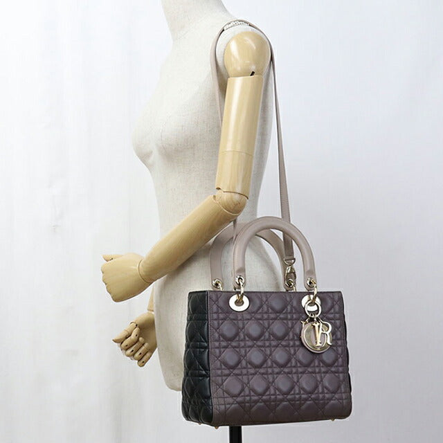 中古 ディオール トートバッグ レディース ブランド Dior レディディオール バッグ ミディアム 2WAY M0565ONGE パープル バッグ USDCD102126011