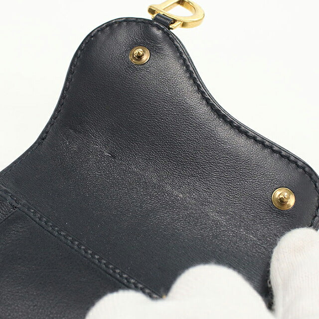 中古 ディオール 三つ折り財布 レディース ブランド Dior サドル ロータスウォレット S5652CTZQ_M928 ネイビー 財布 USDCD103637011