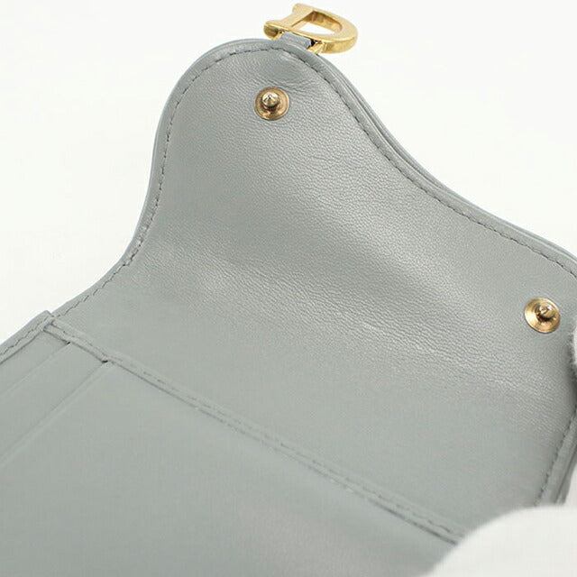 中古 ディオール 三つ折り財布 レディース ブランド Dior サドル ロータスウォレット S5652CTZQ_M932 グレー 財布 USDCD103650011