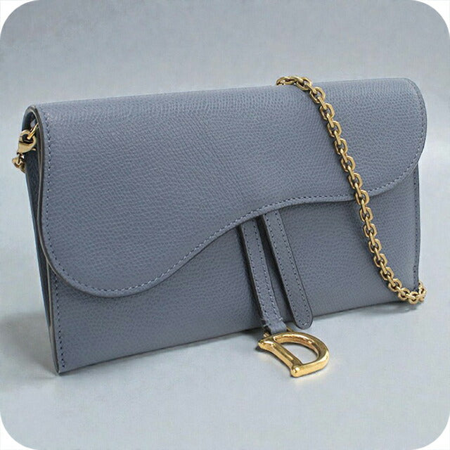 中古 ディオール チェーンウォレット レディース ブランド Dior サドル ブルー 財布 USDCD103827011