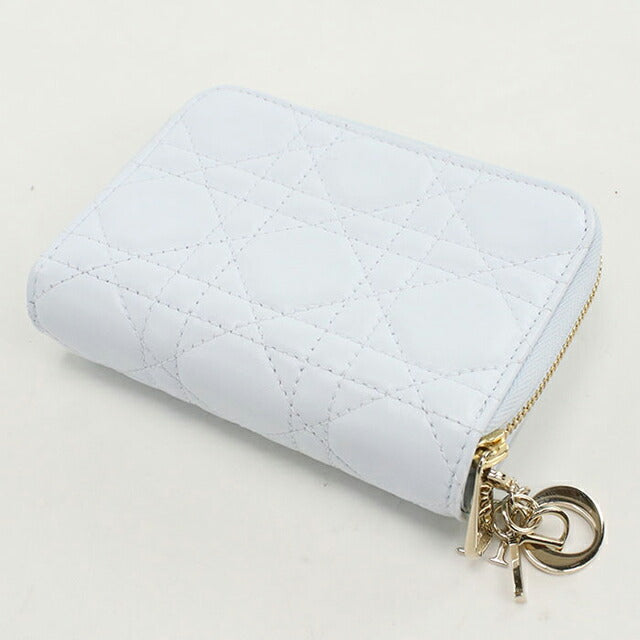 中古 ディオール 二つ折り財布 レディース ブランド Dior レディディオール スカーレット ウォレット ブルー 財布 USDCD104006011