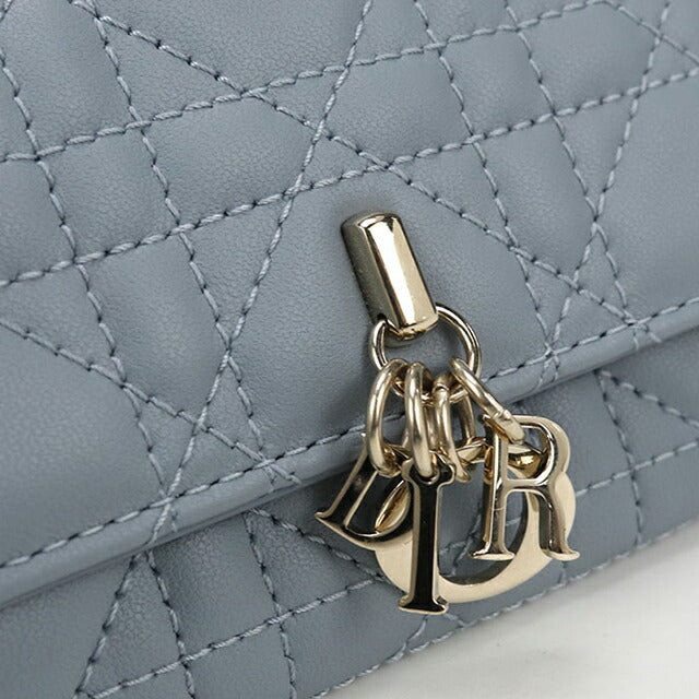 中古 ディオール 二折財布 レディース ブランド Dior マイディオール グリシン ウォレット S0966ONMJ_M81B ブルー 財布 USDCD105600011