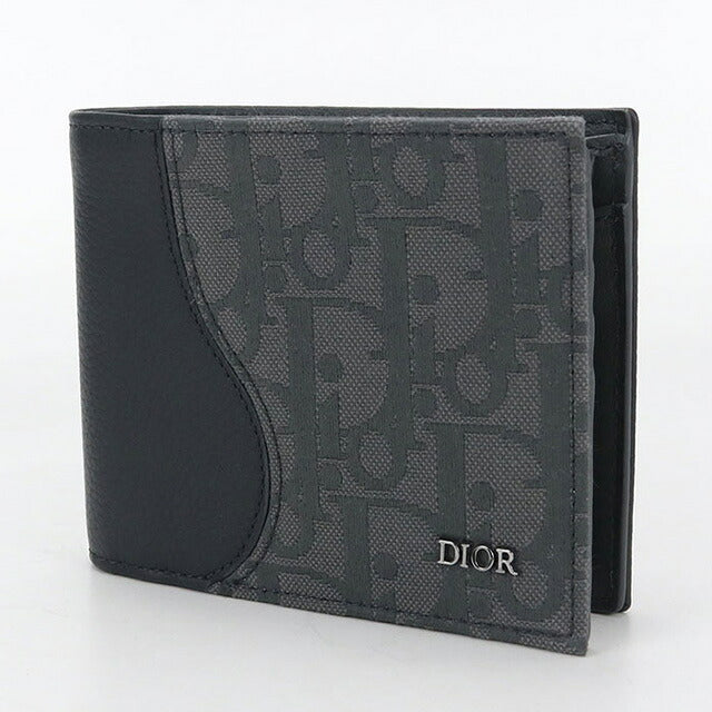 二手 Dior 双折钱包 男士品牌 Dior Saddle 2ADBC306 灰色钱包 USDCD107186011