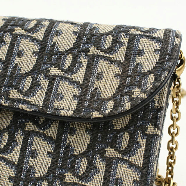 中古 ディオール チェーンウォレット レディース ブランド Dior サドル ネイビー 財布 USDCD107942011