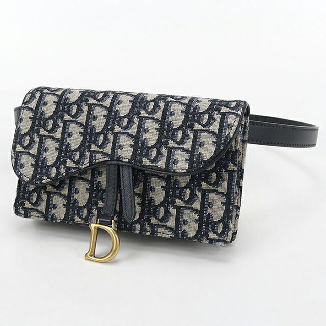 Used Dior body bag ladies brand Dior saddle belt pouch S5619CTZQ M928 navy USDCD108113011
