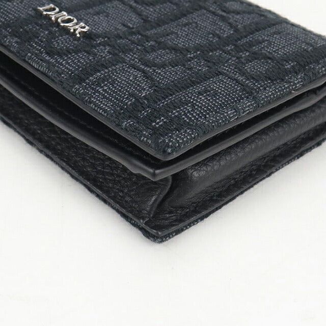 中古 ディオール 名刺入れ メンズ ブランド Dior ディオール オブリーク ビジネスカードホルダー ブラック 小物 USDCD108216011