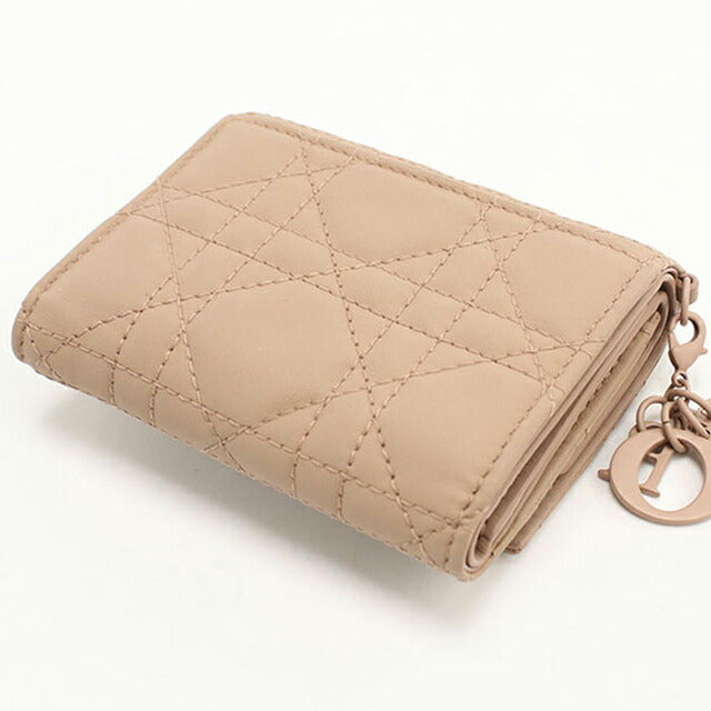 中古 ディオール 三つ折り財布 三折財布 レディース ブランド Dior ロータス ウォレット S0181ONMJ ベージュ USDCD109282011