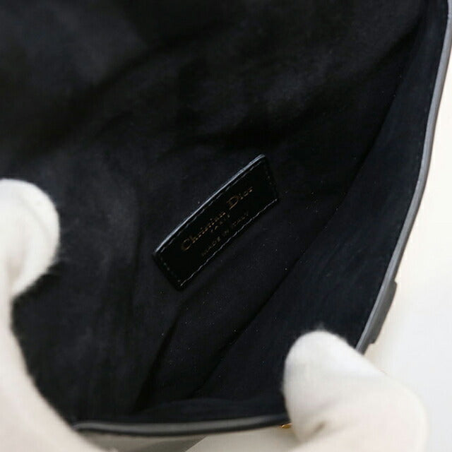 二手 Dior 身体包 女士品牌 Dior 马鞍皮带包 皮革 黑色 USDCD110222011