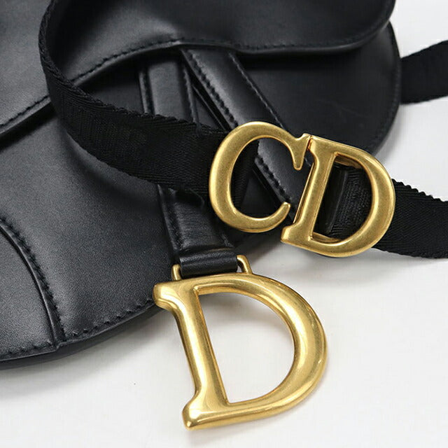 二手 Dior 身体包 女士品牌 Dior 马鞍皮带包 皮革 黑色 USDCD110222011
