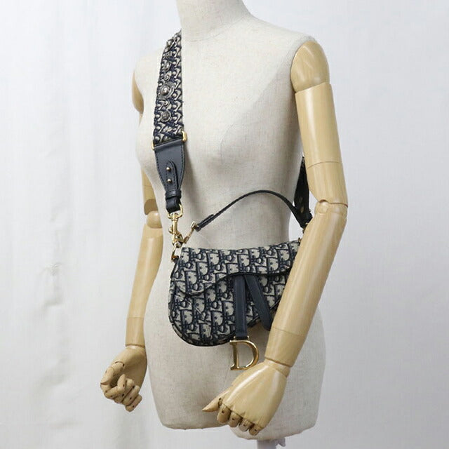 Used Dior shoulder bag ladies brand Dior saddle mini navy USDCD110231011