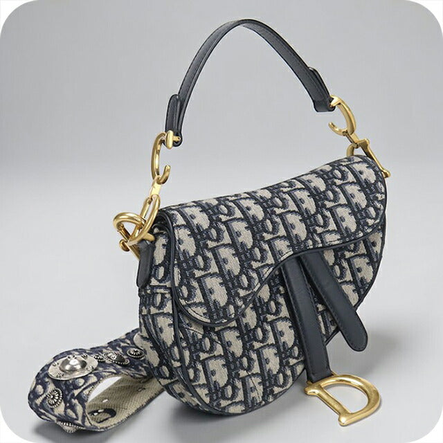 二手 Dior 单肩包 女士品牌 Dior 马鞍迷你 海军蓝 USDCD110232011