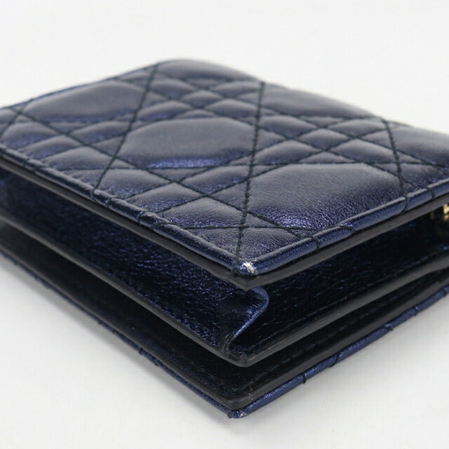 中古 ディオール 二つ折り財布 二折財布 レディース ブランド Dior ミディアム ウォレット レザー S0178OWEC ブルー USDCD112187011