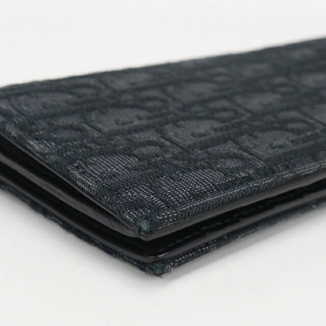 中古 ディオール 長財布二折 メンズ ブランド Dior ディオール オブリーク 2つ折りロングウォレット 2OBBC002YSE_H03E ブラック USDCD112271011