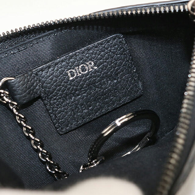 中古 ディオール 小銭入れ メンズ ブランド Dior ディオールグラビティ フラグメントケース レザー ブラック USDCD113745011
