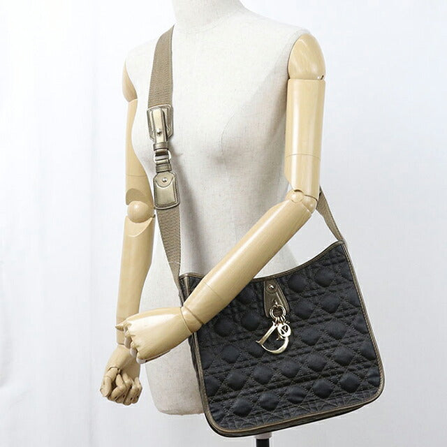 二手 Dior 单肩包 女式品牌 Dior Cannage 皮革 黑色 USDCD116365011