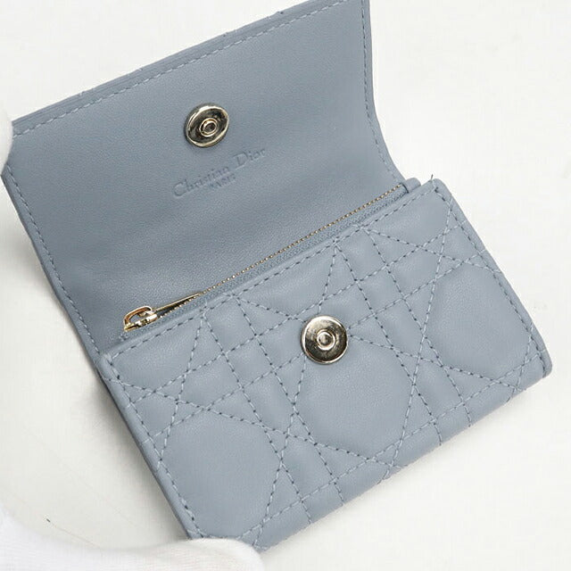 中古 ディオール 小銭入れ レディース ブランド Dior マイ ディオール グリシン ウォレット ブルー USDCD117544011