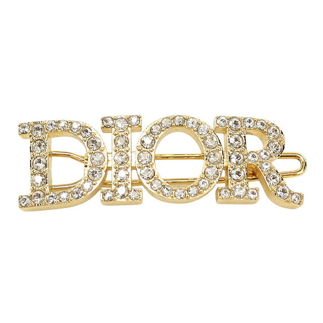 Used Dior Hair Clip Ladies Brand Dior Rhinestone Hair Clip V0660DVOCY 301U Gold Hair Accessory USDCD118008011