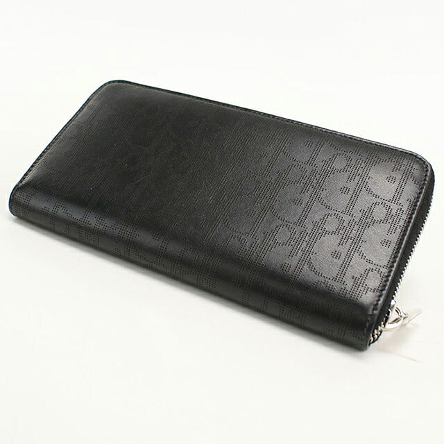 中古 ディオール 長財布ラウンドファスナー メンズ ブランド Dior ディオールオブリーク ギャラクシー ブラック USDCD118552011
