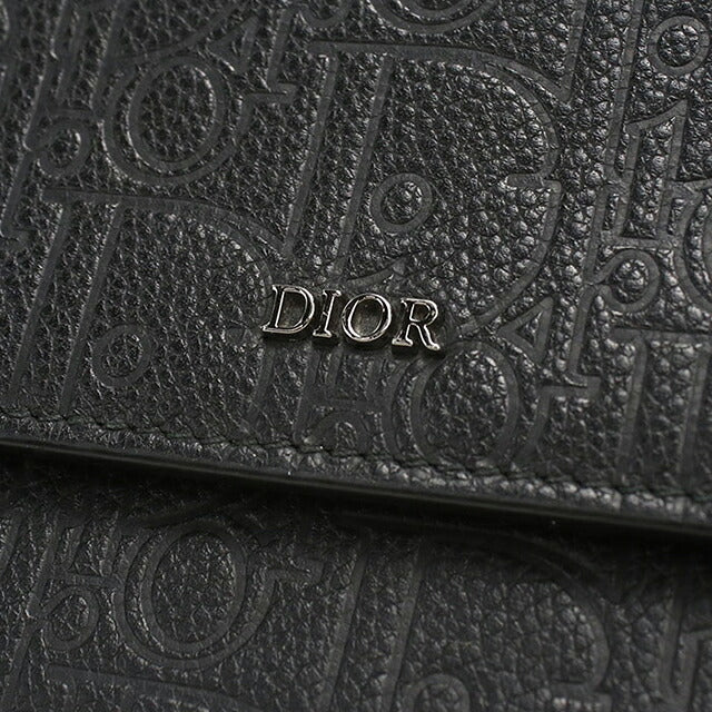 中古 ディオール 長財布二折 メンズ ブランド Dior ディオール グラビティ ロング フラップウォレット 2ESBC328FLG_H00N ブラック USDCD119016011