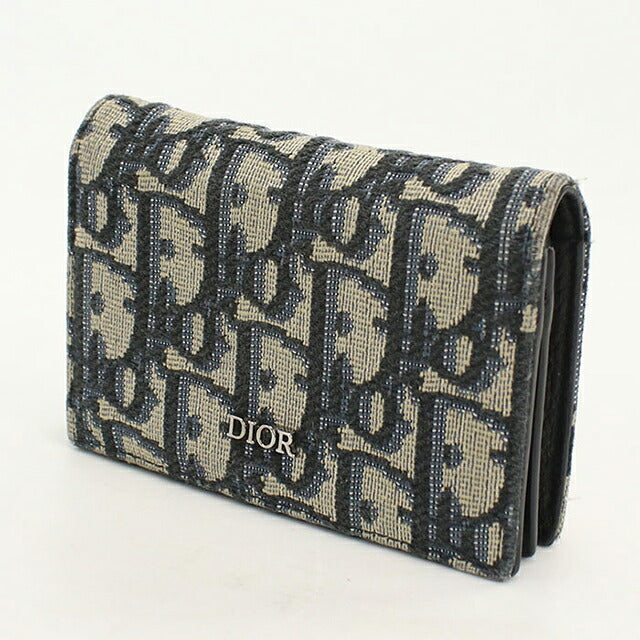中古 ディオール 名刺入れ メンズ ブランド Dior ディオールオブリーク ビジネスカードホルダー 2ESCH178YSE ネイビー USDCD119600011