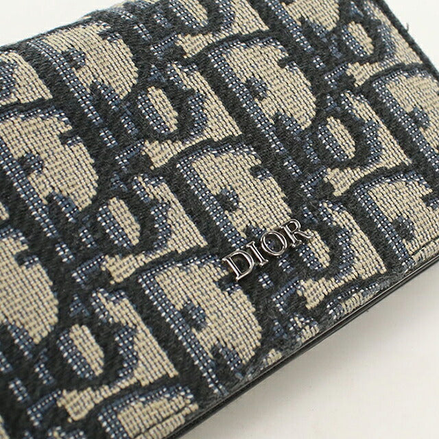 中古 ディオール 名刺入れ メンズ ブランド Dior ディオールオブリーク ビジネスカードホルダー 2ESCH178YSE ネイビー USDCD119600011