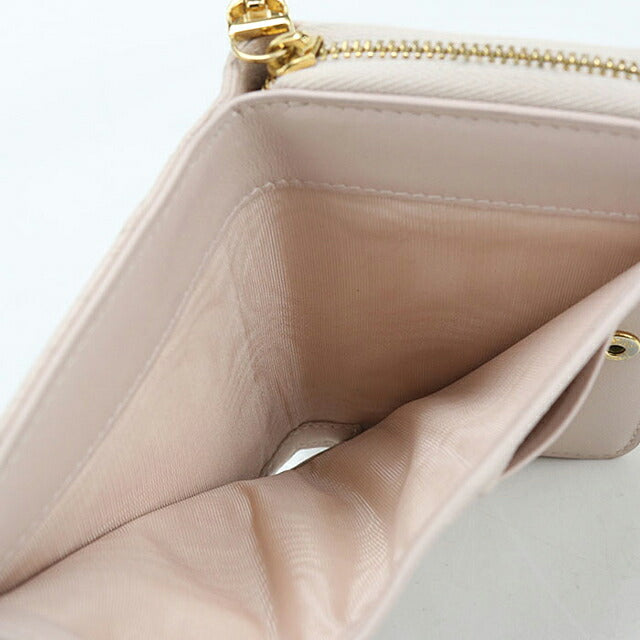 中古 ディオール 二つ折り財布 二折財布 コンパクト レディース ブランド Dior ディオール カロ スカーレット ウォレット S5652CCEH ピンク USDCD121428011