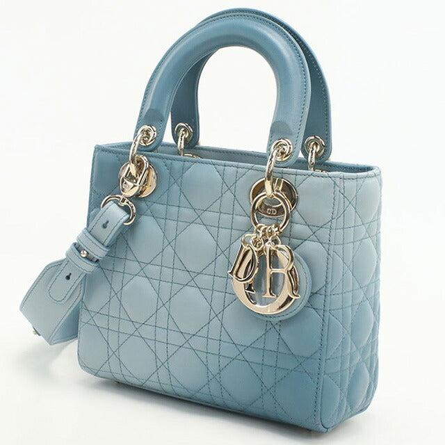 二手 Dior 手提包 女士品牌 Dior Lady Dior 包小号 2WAY M0538 ONGE 蓝色包 USDCD92941011