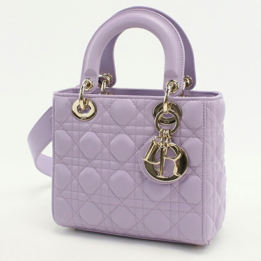 中古 ディオール トートバッグ レディース ブランド Dior レディディオール スモール 2WAY パープル バッグ USDCD93821011