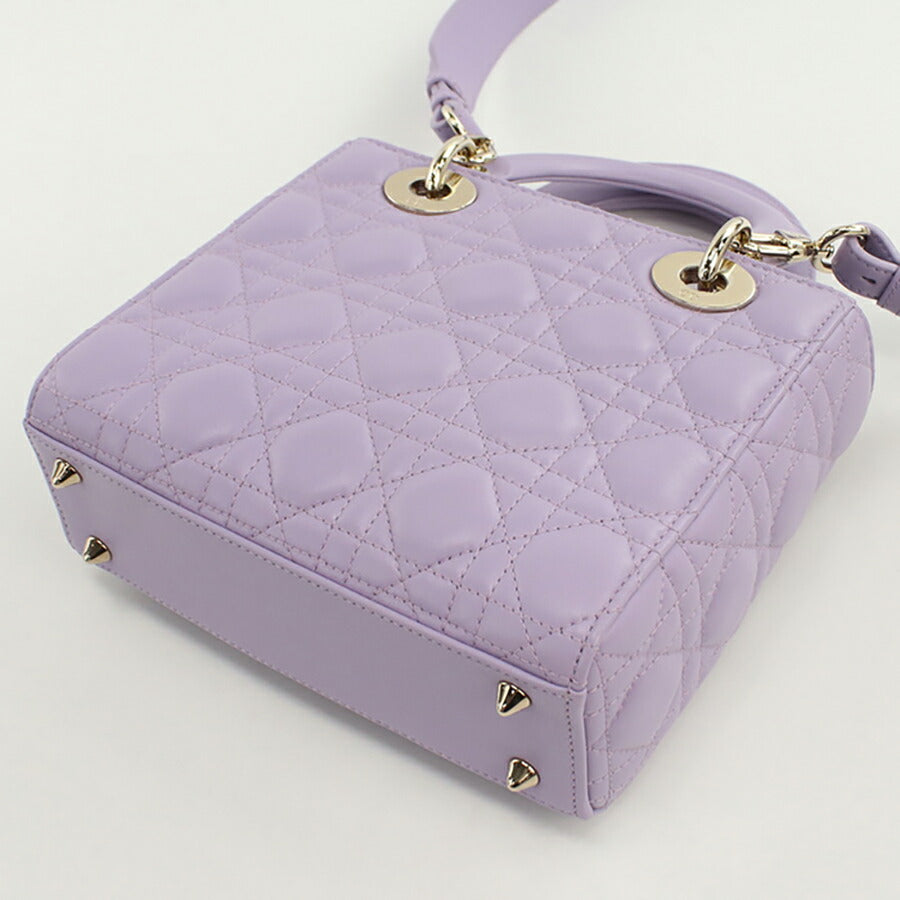 中古 ディオール トートバッグ レディース ブランド Dior レディディオール スモール 2WAY パープル バッグ USDCD93821011