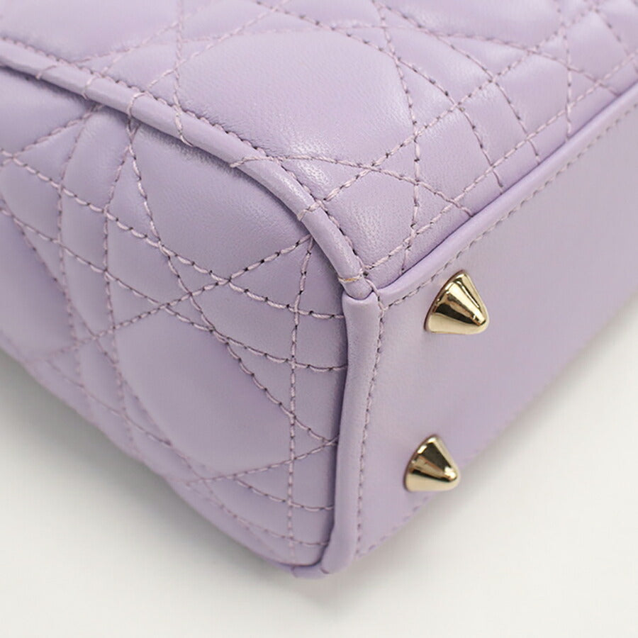 中古 ディオール トートバッグ レディース ブランド Dior レディディオール スモール 2WAY パープル バッグ USDCD93821011
