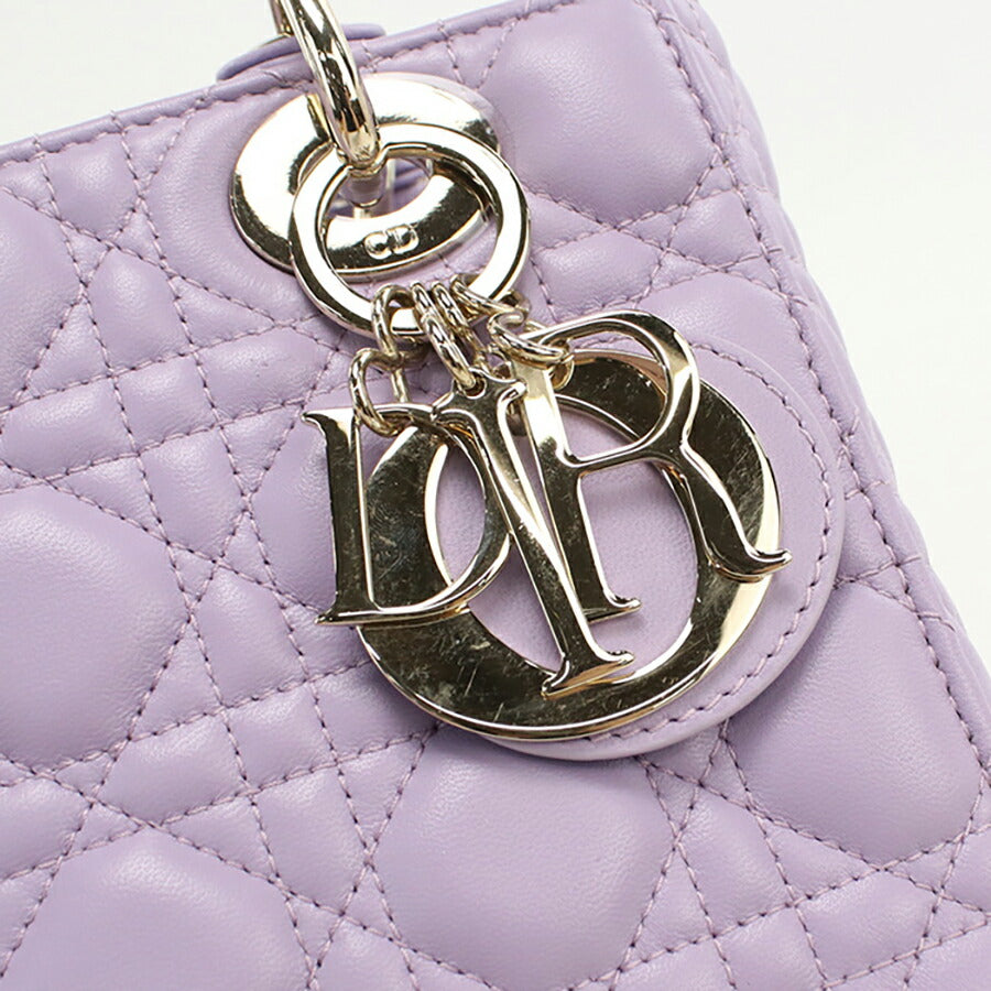 中古 ディオール トートバッグ レディース ブランド Dior レディディオール スモール 2WAY パープル バッグ USDCD93821011