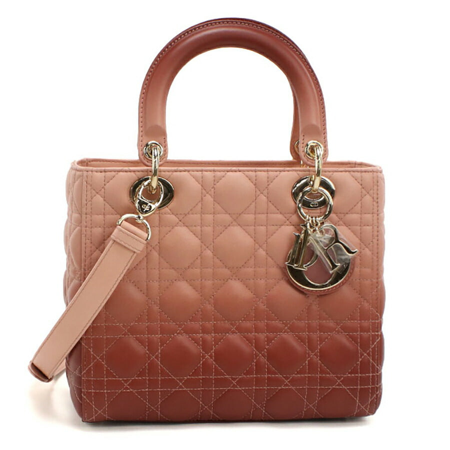 中古 ディオール ハンドバッグ レディース ブランド Dior レディディオール ミディアム ピンク バッグ USDCD93978011