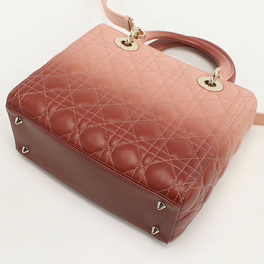 中古 ディオール ハンドバッグ レディース ブランド Dior レディディオール ミディアム ピンク バッグ USDCD93978011