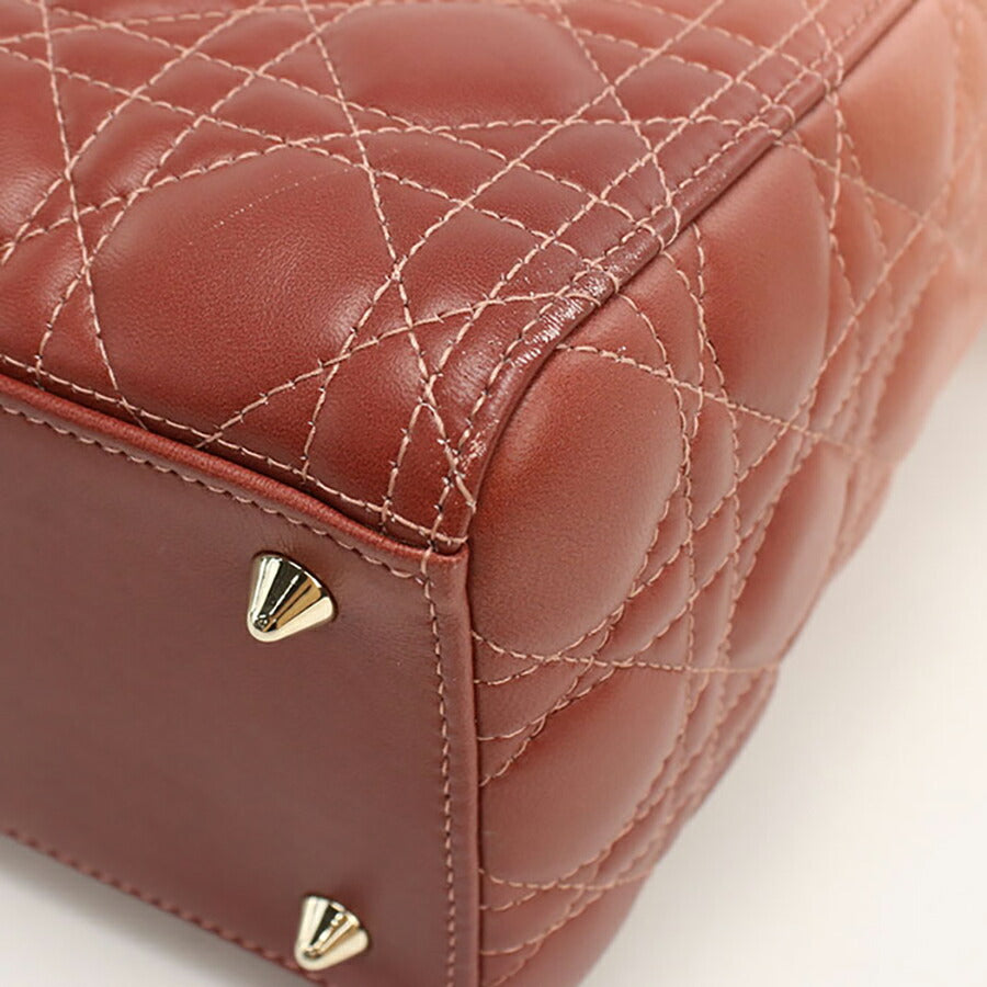 中古 ディオール ハンドバッグ レディース ブランド Dior レディディオール ミディアム ピンク バッグ USDCD93978011
