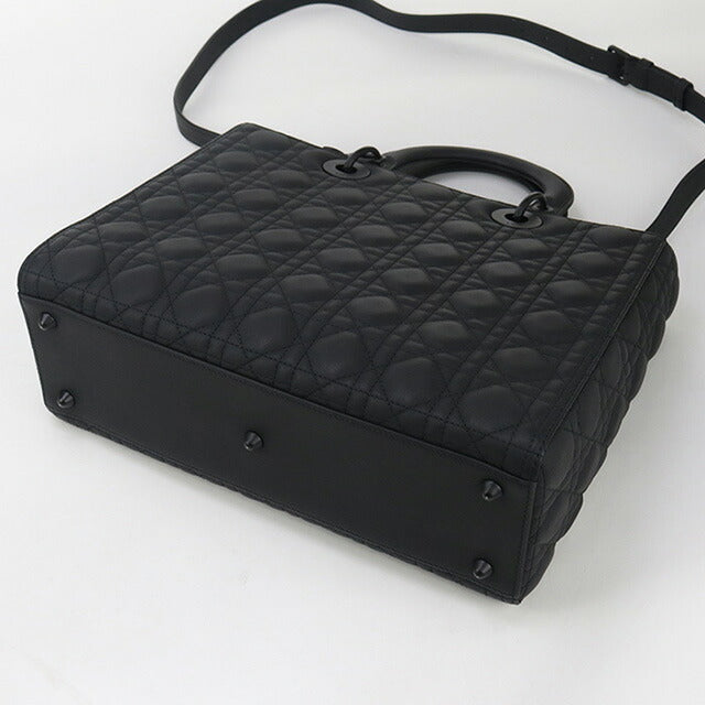 中古 ディオール トートバッグ レディース ブランド Dior レディディオール ラージ ブラック バッグ USDCD95093011