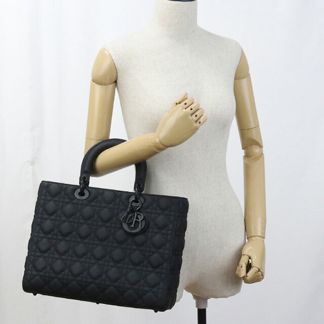 中古 ディオール トートバッグ レディース ブランド Dior レディディオール ラージ ブラック バッグ USDCD95093011
