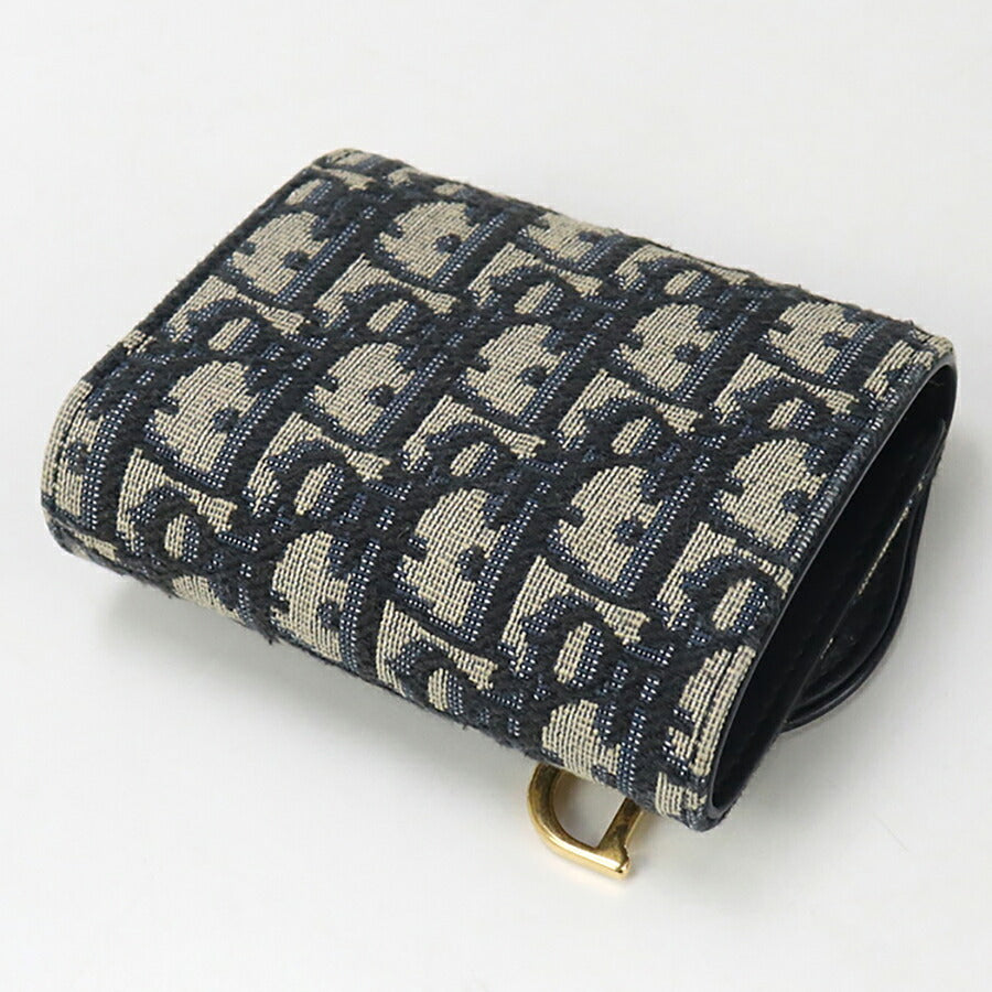 中古 ディオール 三折財布 レディース ブランド Dior サドル ニンファエア ウォレット S5912 CTZQ_M928 ネイビー 財布 USDCD96644011