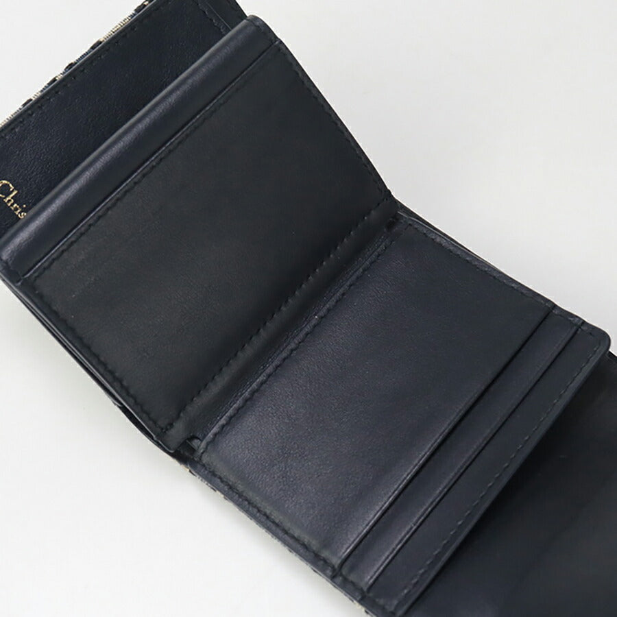 中古 ディオール 三折財布 レディース ブランド Dior サドル ニンファエア ウォレット S5912 CTZQ_M928 ネイビー 財布 USDCD96644011