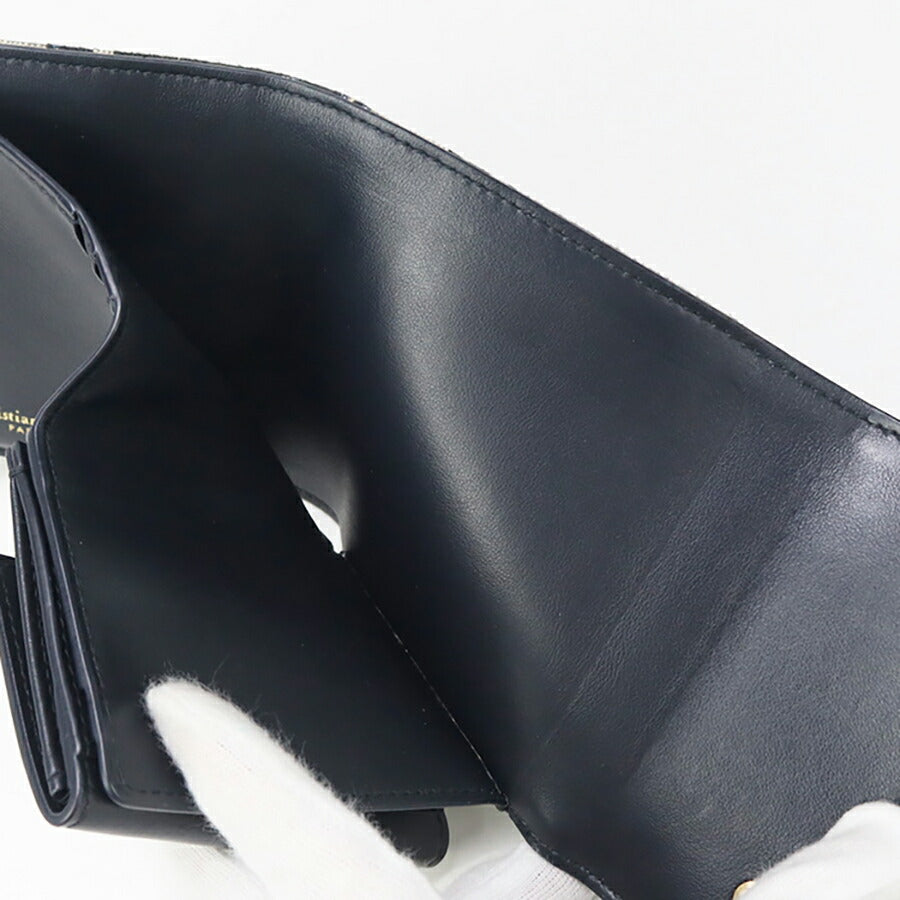 中古 ディオール 三折財布 レディース ブランド Dior サドル ニンファエア ウォレット S5912 CTZQ_M928 ネイビー 財布 USDCD96644011