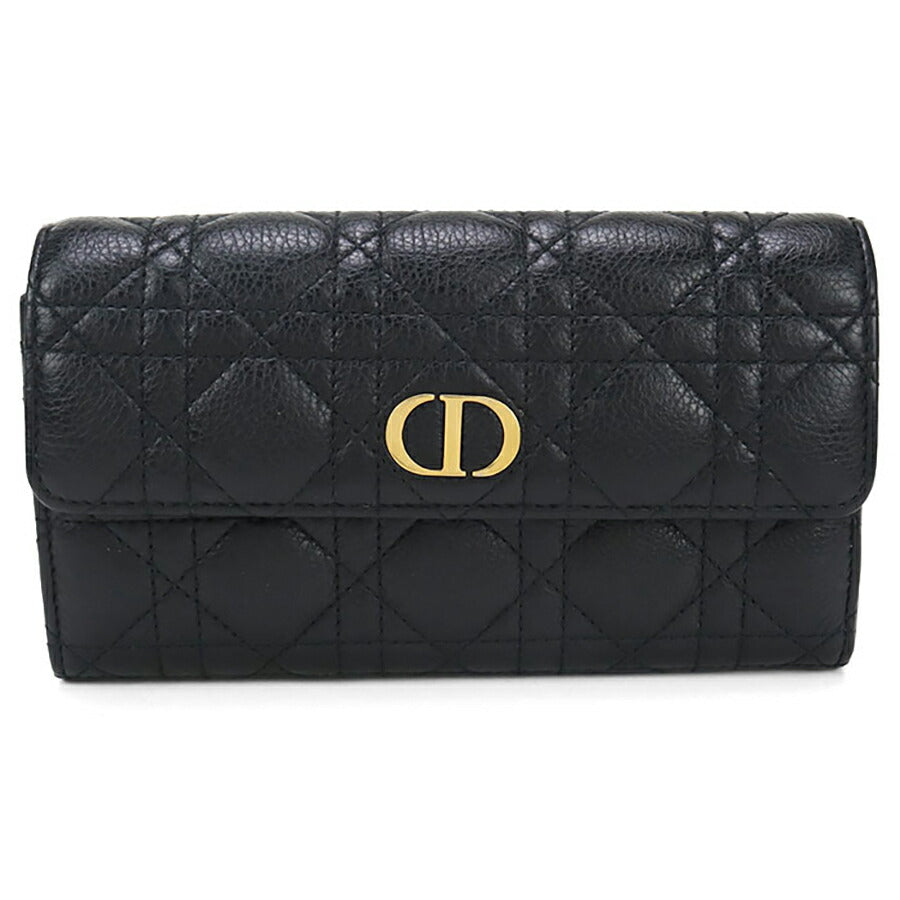 中古 ディオール 長財布ニ折小銭入付き レディース ブランド Dior ディオール カロ Orchid ロングウォレット S5039 UWHC M900 ブラック USDCD96688011