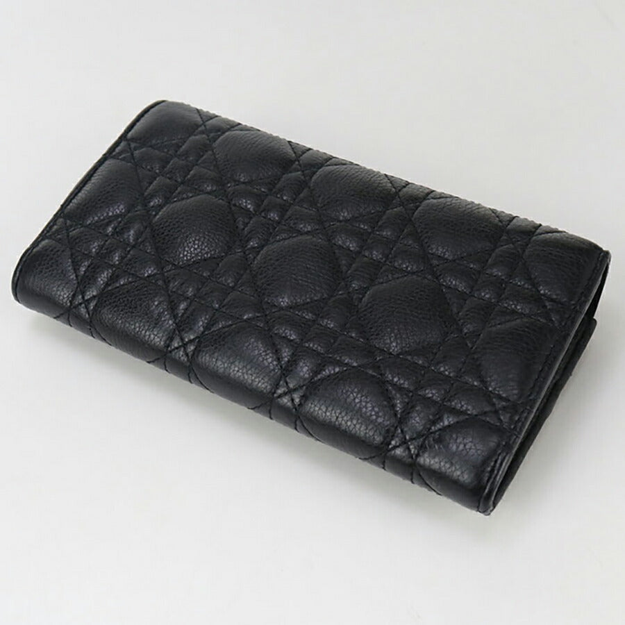 中古 ディオール 長財布ニ折小銭入付き レディース ブランド Dior ディオール カロ Orchid ロングウォレット S5039 UWHC M900 ブラック USDCD96688011