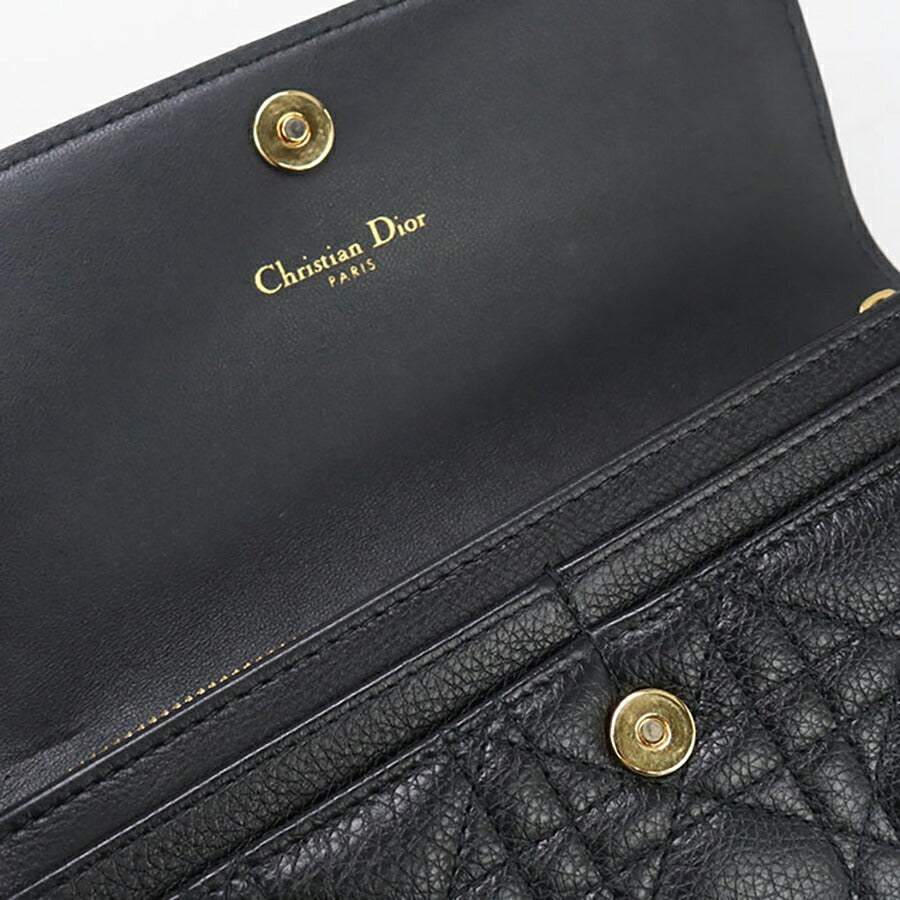 中古 ディオール 長財布ニ折小銭入付き レディース ブランド Dior ディオール カロ Orchid ロングウォレット S5039 UWHC M900 ブラック USDCD96688011