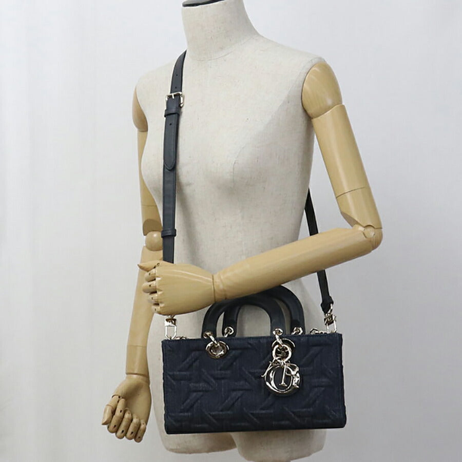 中古 ディオール ハンドバッグ レディース ブランド Dior レディ D-ジョイ ミディアム 2WAY M0540 ネイビー バッグ USDCD96715011