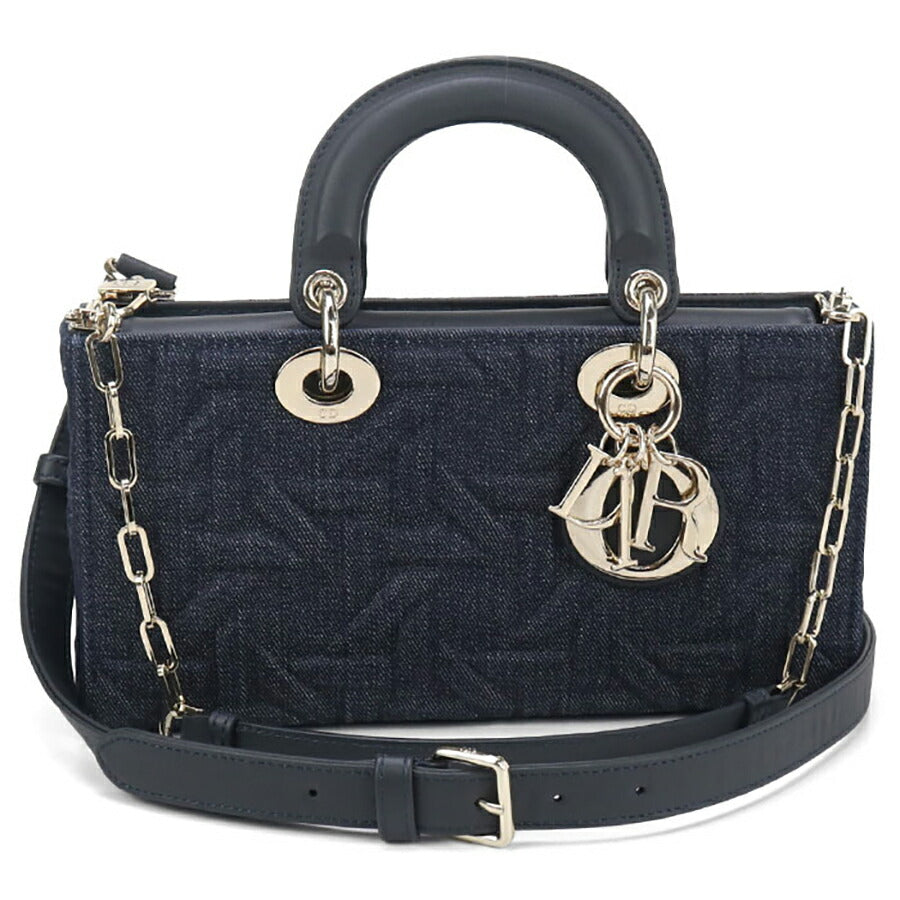 中古 ディオール ハンドバッグ レディース ブランド Dior レディ D-ジョイ ミディアム 2WAY M0540 ネイビー バッグ USDCD96715011