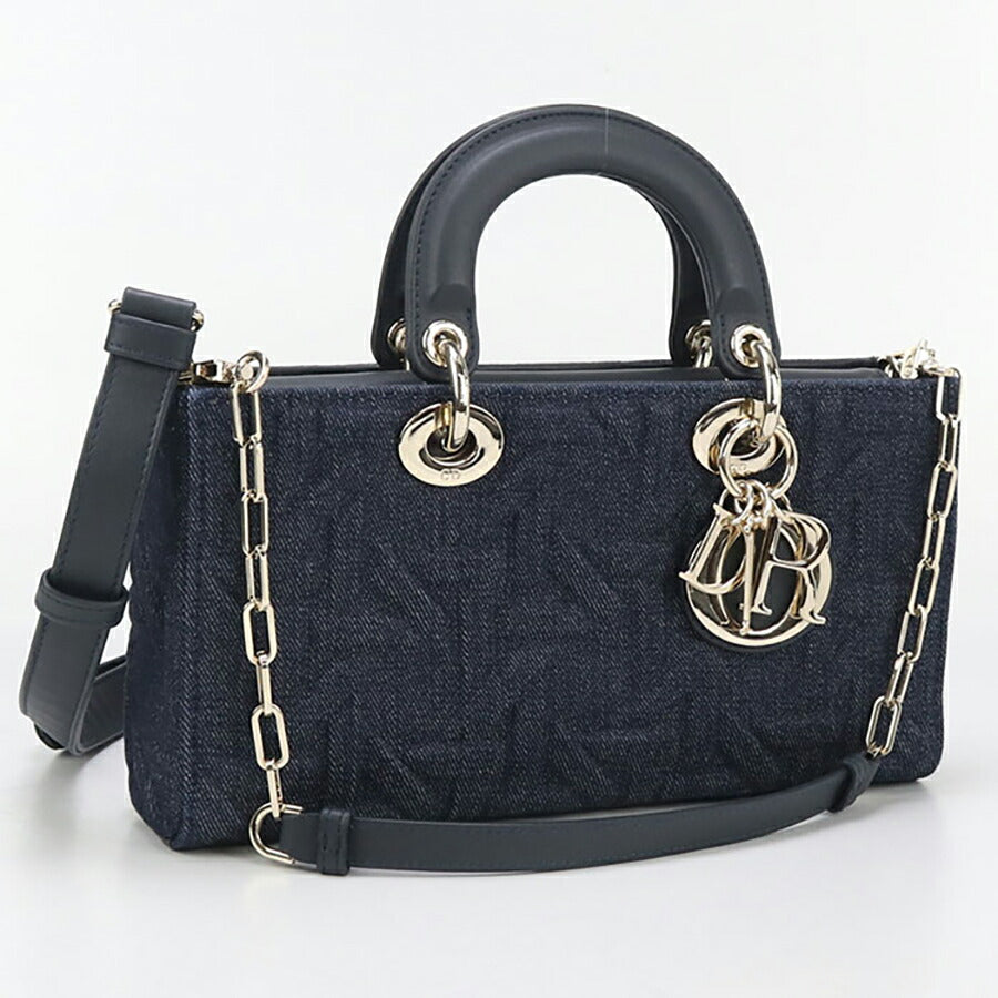 中古 ディオール ハンドバッグ レディース ブランド Dior レディ D-ジョイ ミディアム 2WAY M0540 ネイビー バッグ USDCD96715011