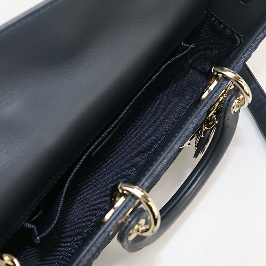 中古 ディオール ハンドバッグ レディース ブランド Dior レディ D-ジョイ ミディアム 2WAY M0540 ネイビー バッグ USDCD96715011